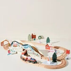 Anthropologie x Manhattan Toy Alpine Express Wooden Train Set NIB